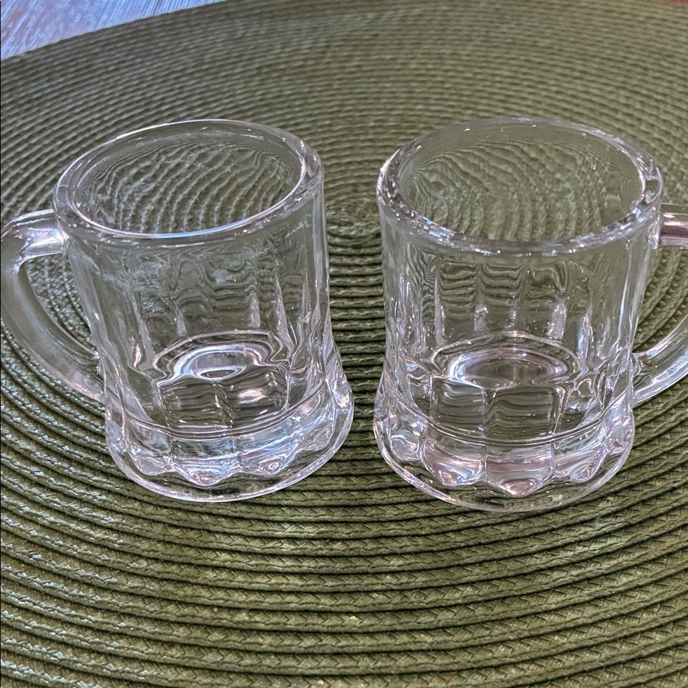 Clear Glass shot Mug style Set, 2” tall